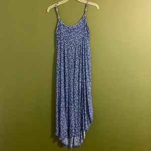 Blue flowered midi dress